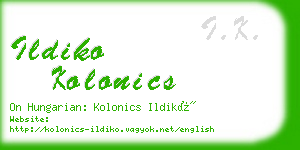 ildiko kolonics business card